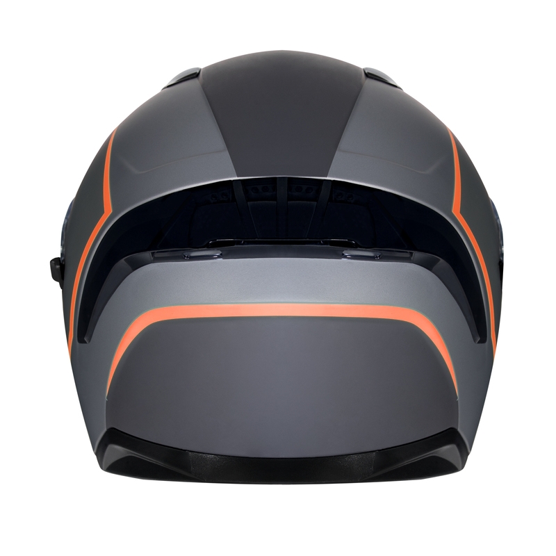Integrální přilba na motorku Ozone Sprint Stripe černo-šedo-fluo červená