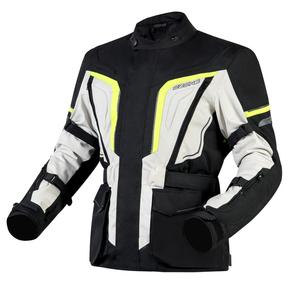 Bunda na motorku Ozone Sahara černo-šedo-fluo žlutá výprodej