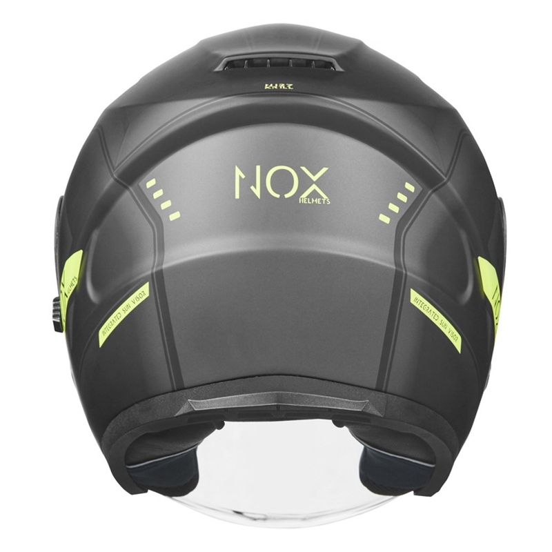 Otevřená přilba na motorku NOX N128 Krill černo-fluo žlutá