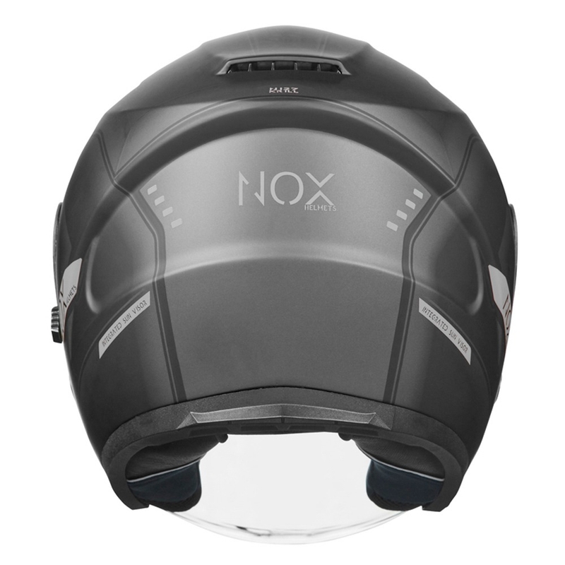 Otevřená přilba na motorku NOX N128 Krill černo-titanová výprodej