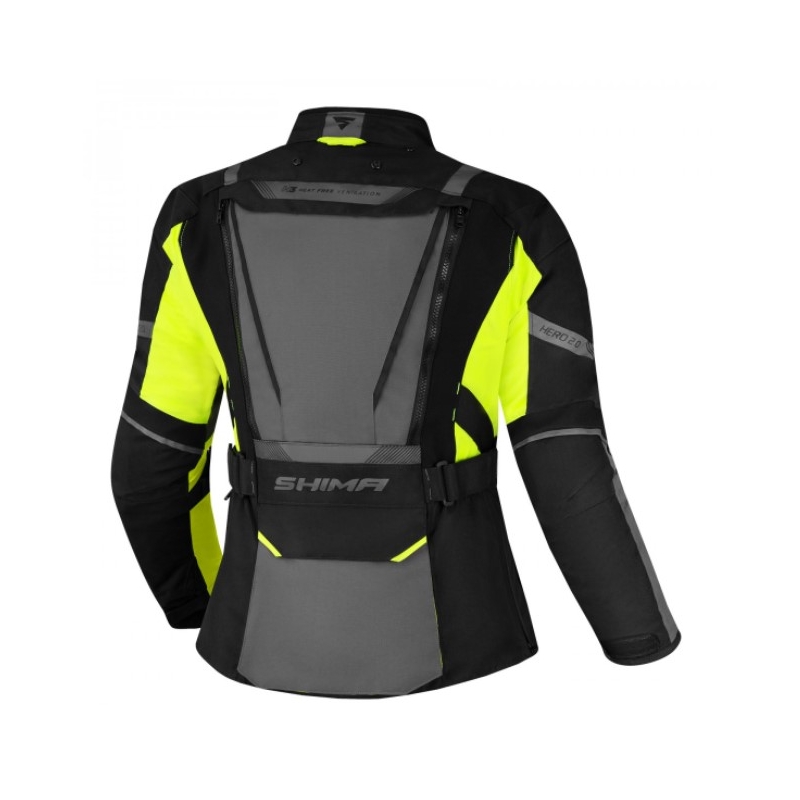 Мотоциклетно яке Shima Hero 2.0 Black-Gray-Fluo Yellow за жени