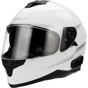 Мотоциклетна каска със слушалки SENA Outride бяла гланцова