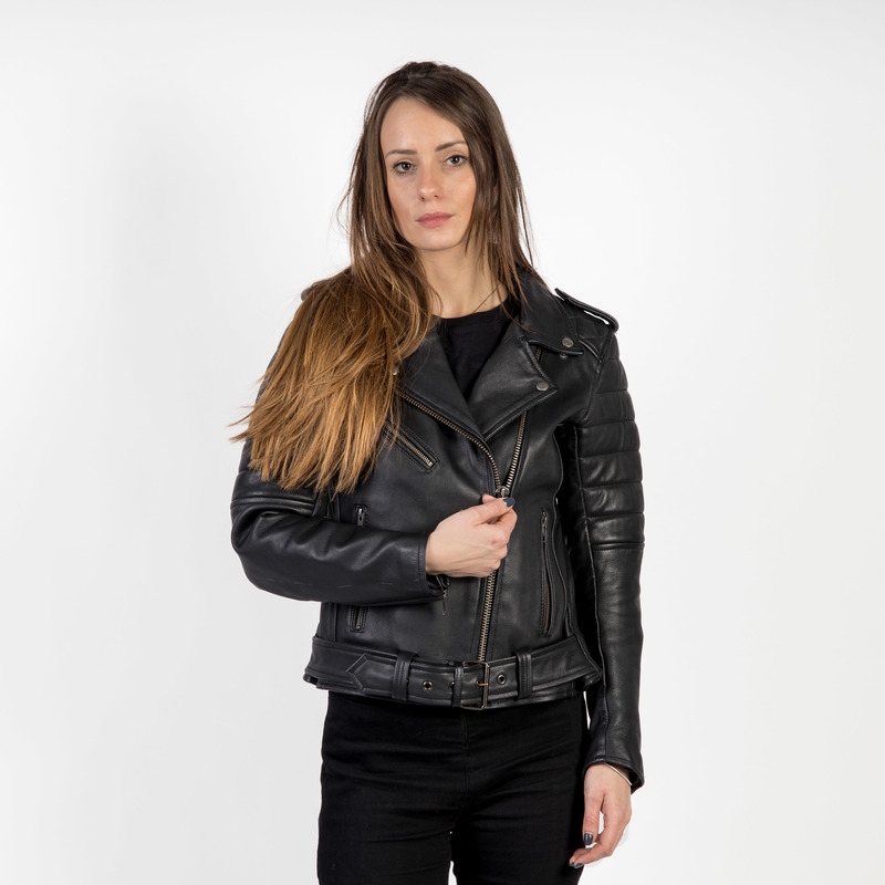 Дамско яке Ozone Ramones Modern Black за мотоциклетизъм разпродажба