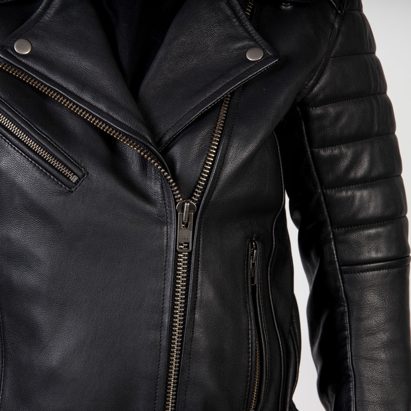 Дамско яке Ozone Ramones Modern Black за мотоциклетизъм разпродажба