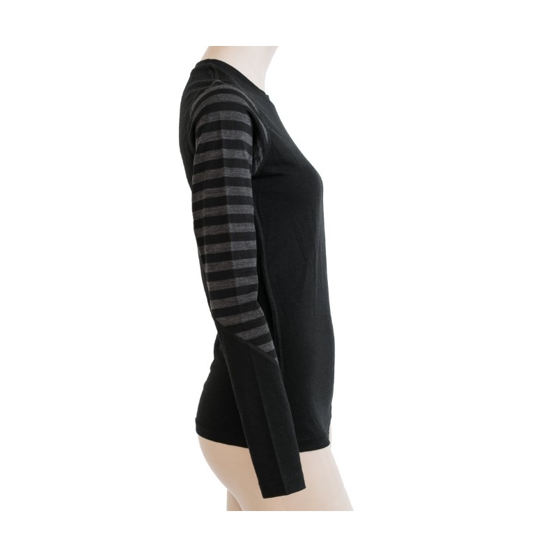 Dámské funkční triko Sensor Merino Active černo-šedé - dlouhý rukáv výprodej