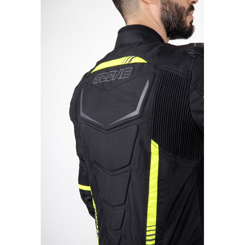 Мотоциклетно яке Ozone Pulse черно и флуорово жълто