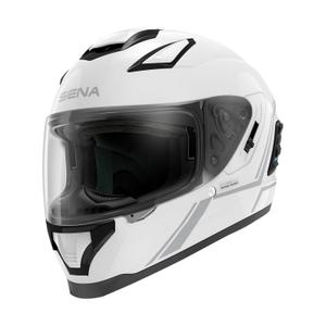 Интегрална мотоциклетна каска с мрежеста слушалка SENA Stryker бяла гланцова