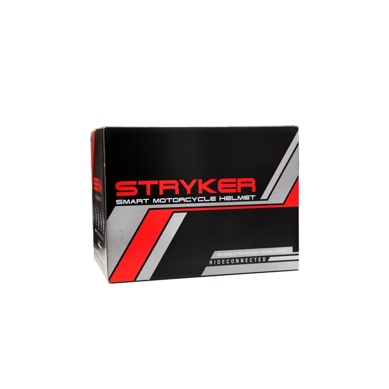 Мотоциклетна каска с пълно лице и мрежести слушалки SENA Stryker, лъскаво бяла