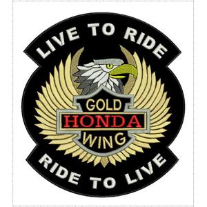Patch Live to Ride Gold Wing - голям