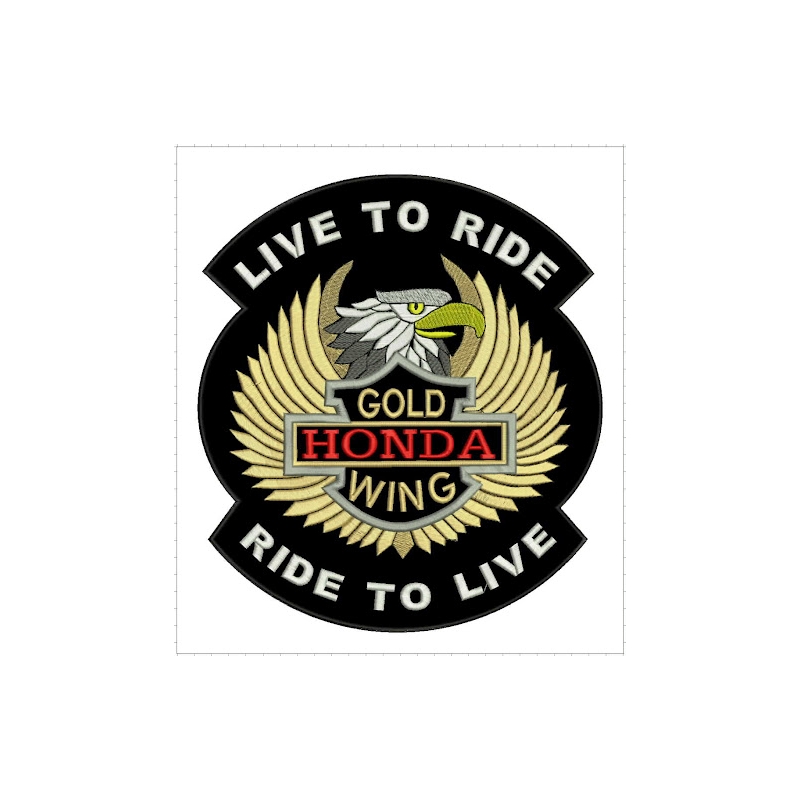 Patch Live to Ride Gold Wing - голям