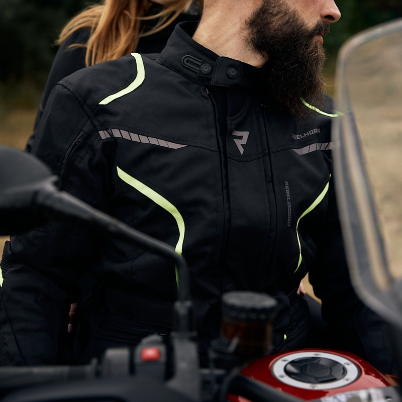 Мотоциклетно яке Rebelhorn Hiker III black-fluo yellow