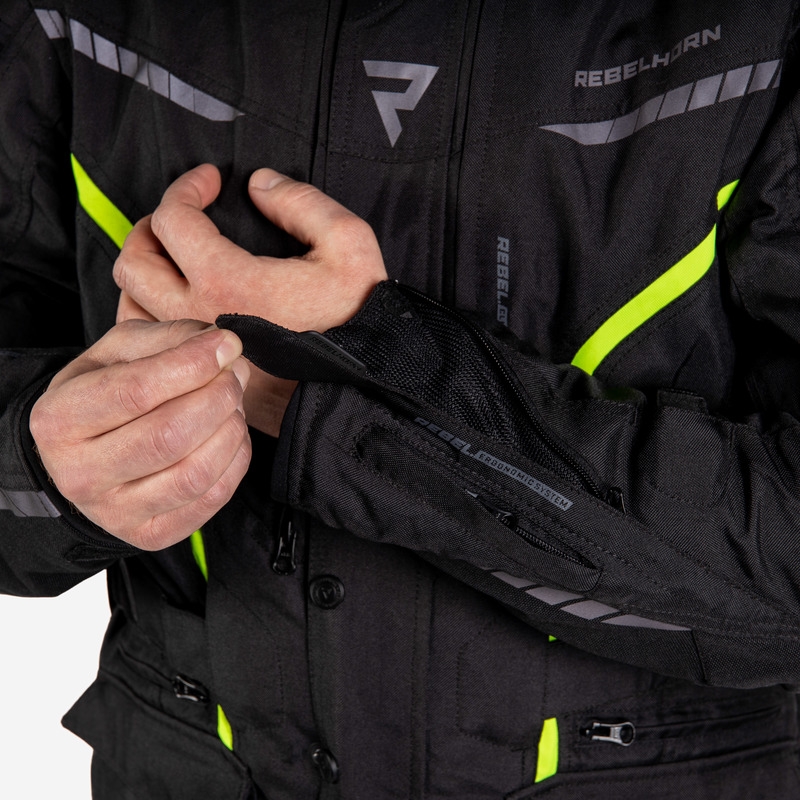 Мотоциклетно яке Rebelhorn Hiker III black-fluo yellow