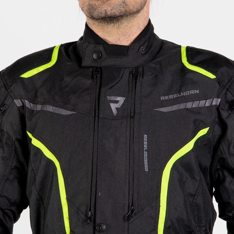 Мотоциклетно яке Rebelhorn Hiker III black-fluo yellow