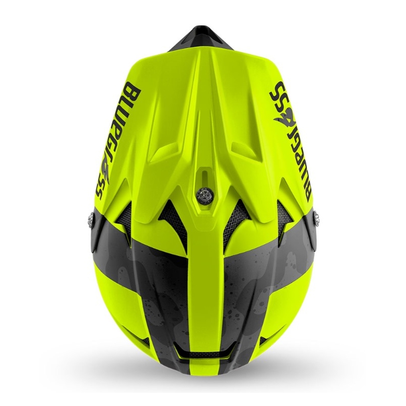 Cyklo přilba BLUEGRASS Intox camo fluo žluto-černá výprodej