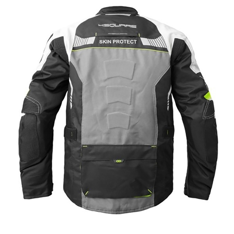 Bunda na motorku 4SQUARE Shield černo-bílo-fluo žlutá výprodej