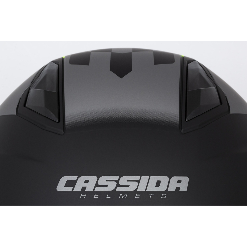 Cassida Jet Tech Roxor отворена мотоциклетна каска черно-сиво-флуо-жълт мат разпродажба