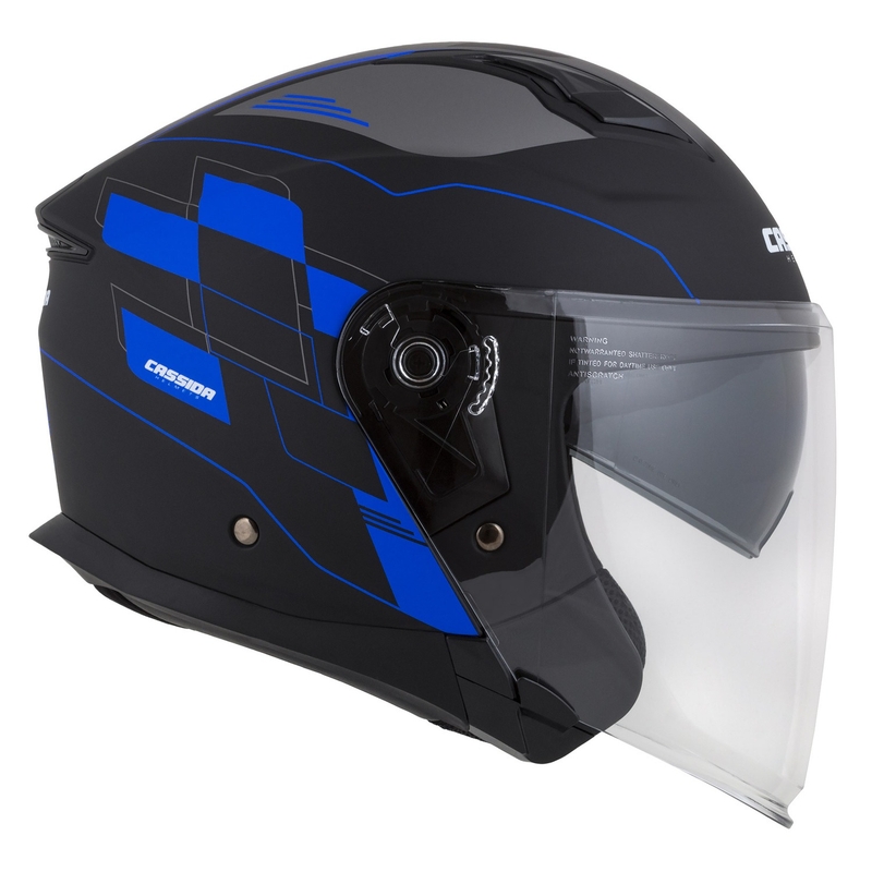 Cassida Jet Tech Roxor Black-Grey-Blue Matte Open мотоциклетна каска