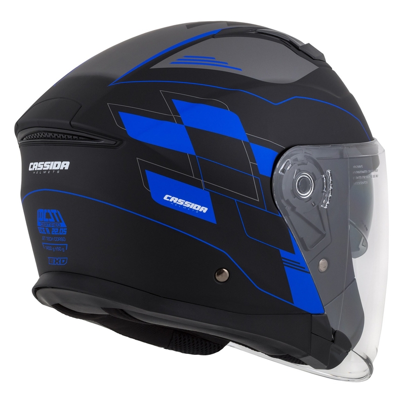Cassida Jet Tech Roxor Black-Grey-Blue Matte Open мотоциклетна каска