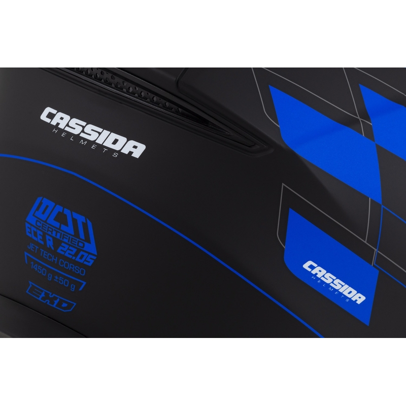Cassida Jet Tech Roxor Black-Grey-Blue Matte Open мотоциклетна каска