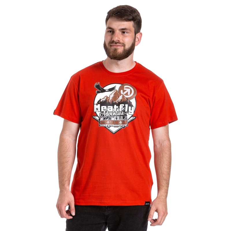Тениска Meatfly Mounty red разпродажба