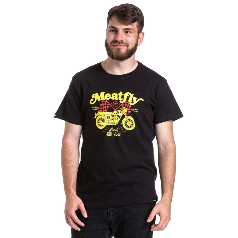 Тениска Meatfly Loud And Fast black разпродажба