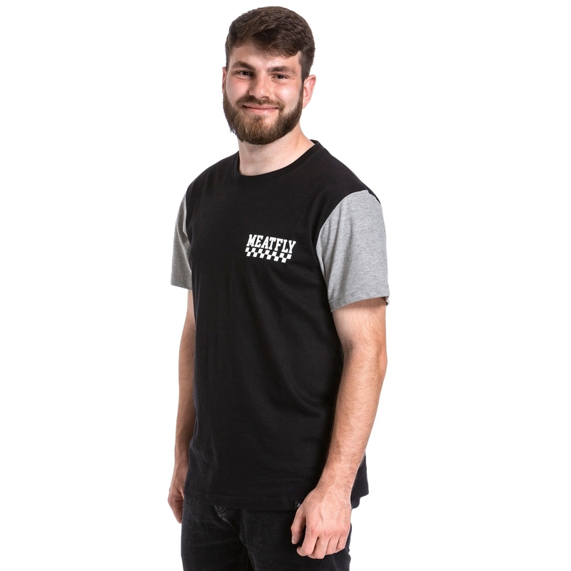 Meatfly Racing Тениска черно и сиво разпродажба