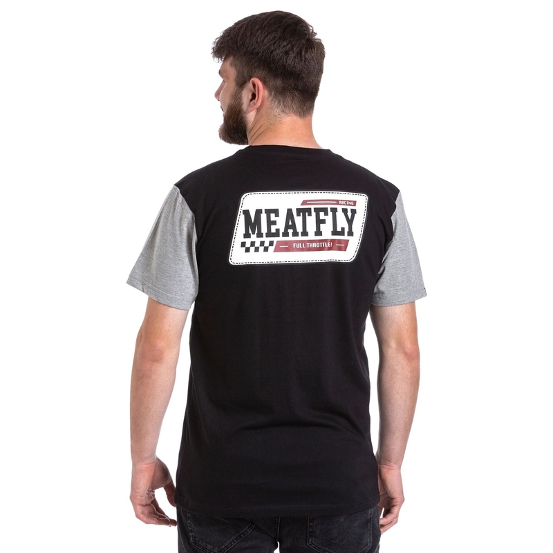 Meatfly Racing Тениска черно и сиво разпродажба