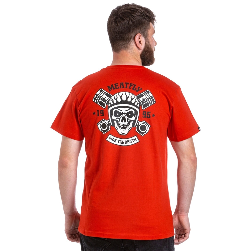 Тениска Meatfly Ride Till Death red разпродажба