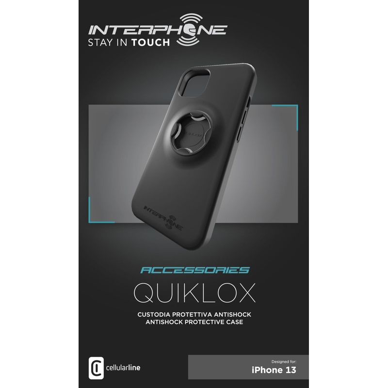 Защитен калъф Interphone QUIKLOX за Apple iPhone 13, черен