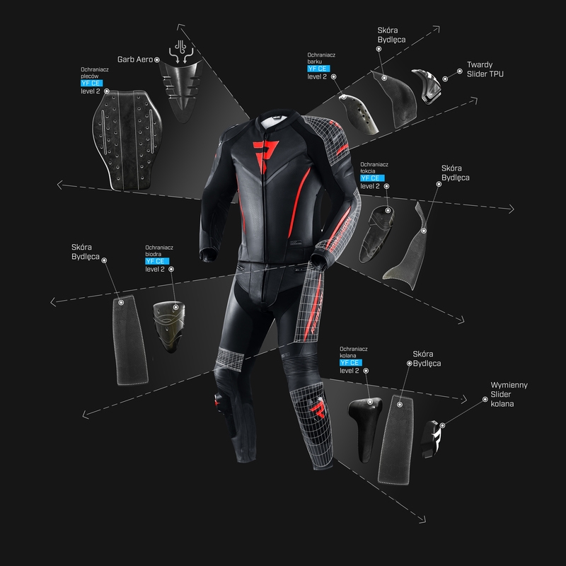 Мотоциклетни панталони Rebelhorn Fighter Black-Fluo Red разпродажба