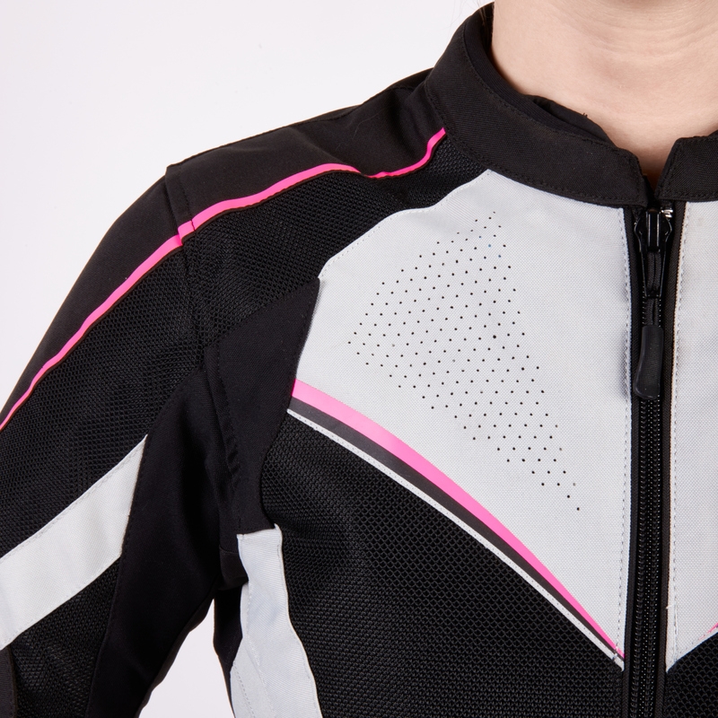 Мотоциклетно яке Rebelhorn Hiflow IV Black-Silver-Pink за жени разпродажба