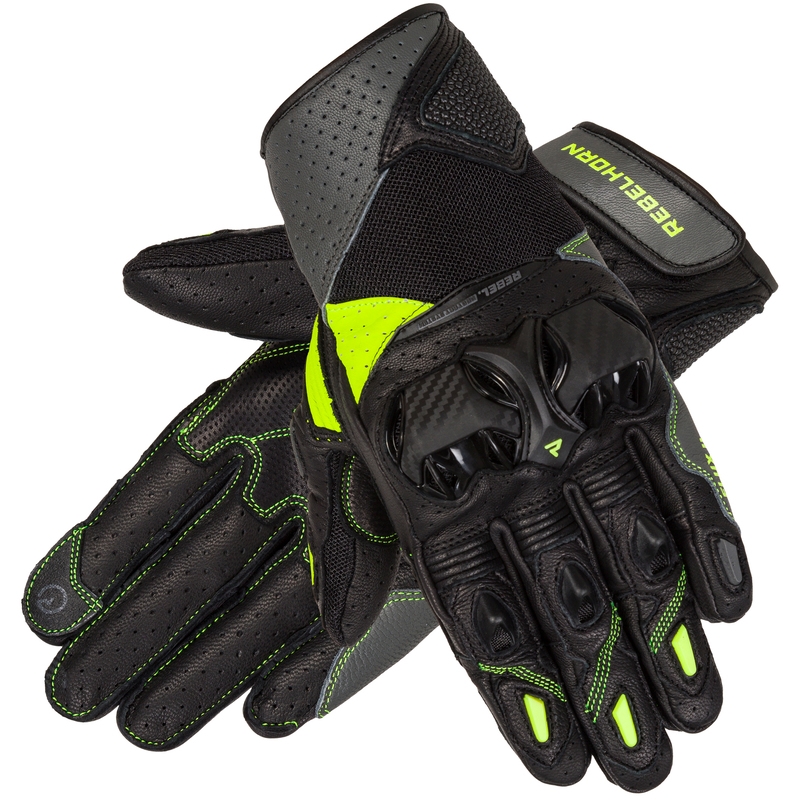 Ръкавици за мотоциклет Rebelhorn Flux II black-fluo-yellow разпродажба