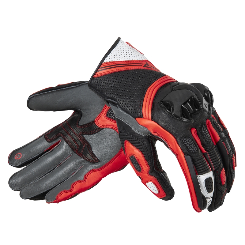 Мотоциклетни ръкавици Rebelhorn ST Short black-grey-fluo red разпродажба