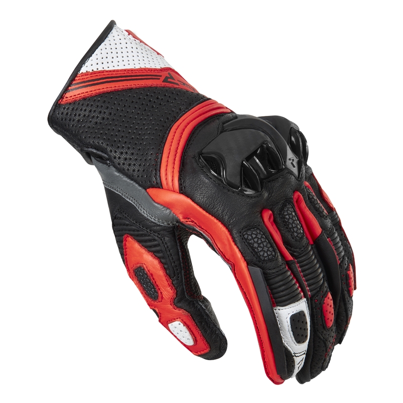 Мотоциклетни ръкавици Rebelhorn ST Short black-grey-fluo red разпродажба
