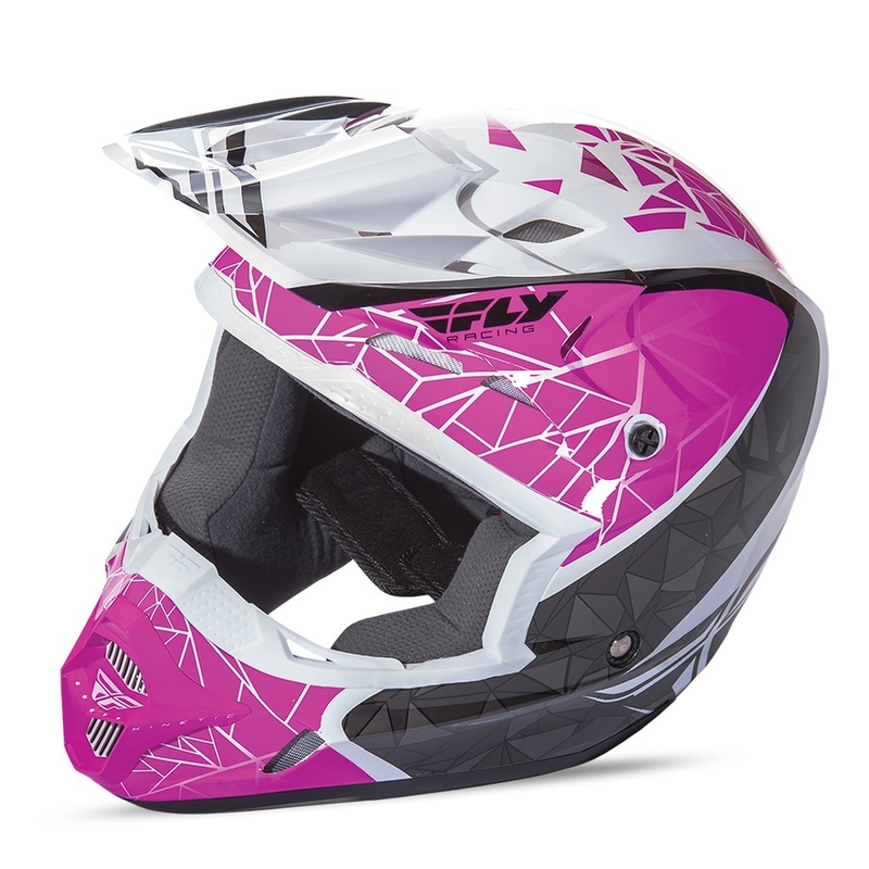 Motokrosová přilba FLY Racing Kinetic CRUX - USA růžovo-černo-bílá