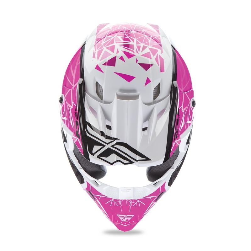 Motokrosová přilba FLY Racing Kinetic CRUX - USA růžovo-černo-bílá