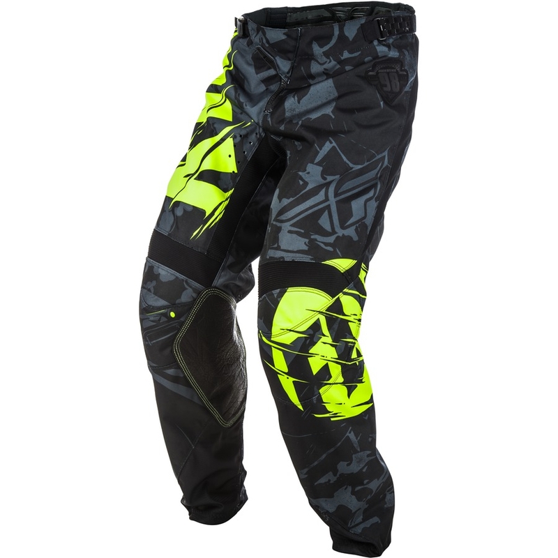 Motokrosové kalhoty FLY Racing Kinetic OUTLAW 2018 - USA černo-fluo žluté