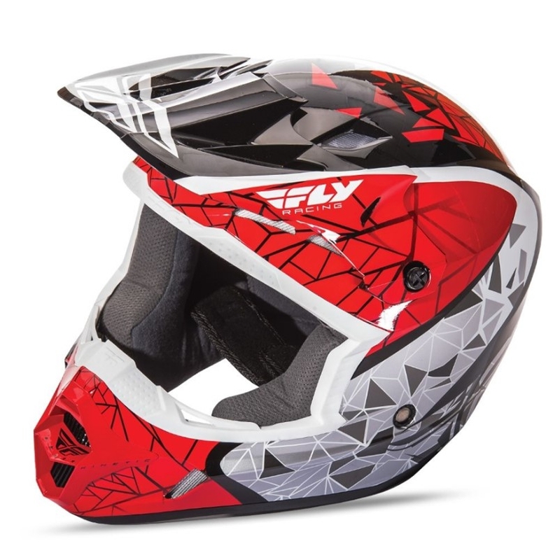 Motokrosová přilba FLY Racing Kinetic CRUX - USA červeno-bílo-černá výprodej