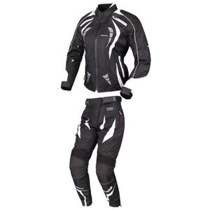 Дамски черно-бял мотоциклетен гащеризон RSA Queen разпродажба