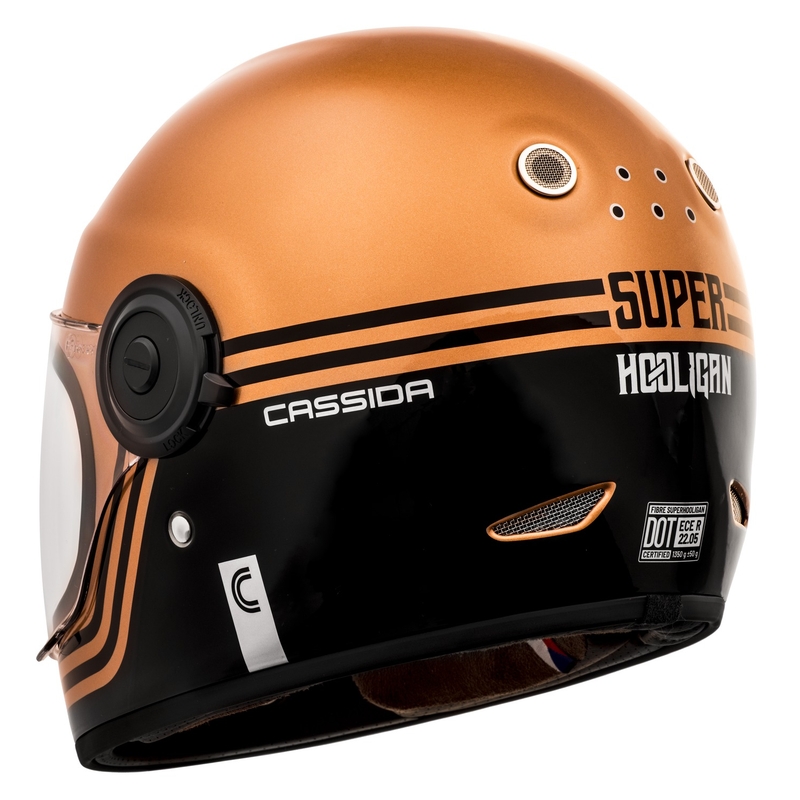 Cassida Fibre Super Hooligan интегрална мотоциклетна каска черна и медна разпродажба