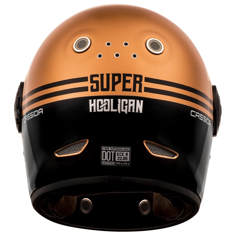 Cassida Fibre Super Hooligan интегрална мотоциклетна каска черна и медна разпродажба