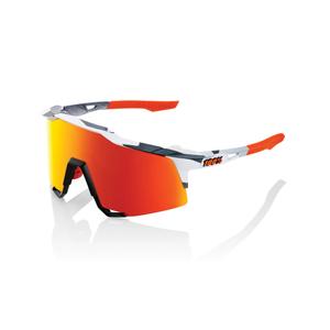 Слънчеви очила 100% SPEEDCRAFT Soft Tact Grey Camo бяло-сиво-оранжево (червени стъкла HIPER)