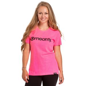 Дамска тениска Meatfly Ladies MF Logo neon pink разпродажба
