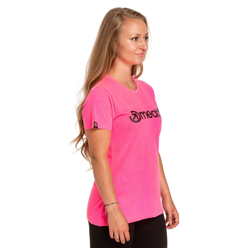 Дамска тениска Meatfly Ladies MF Logo neon pink разпродажба