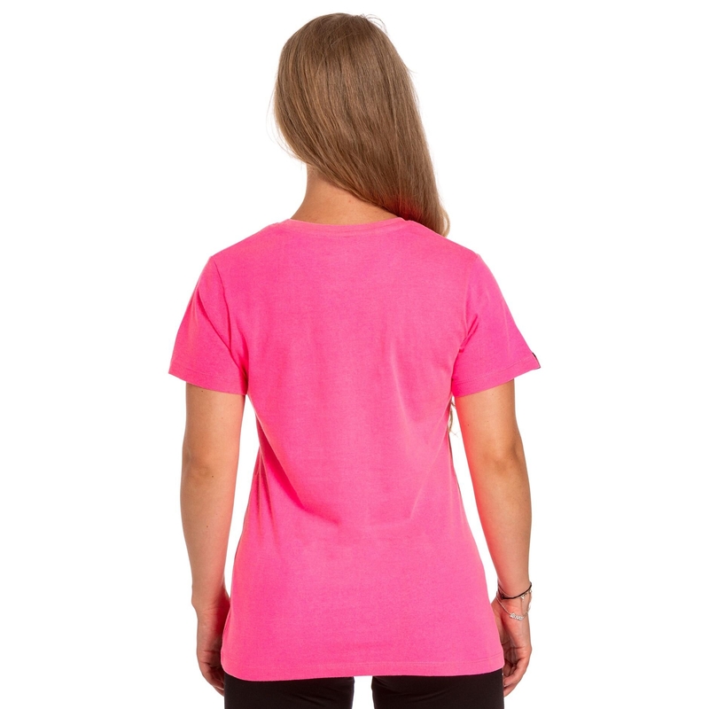 Дамска тениска Meatfly Ladies MF Logo neon pink разпродажба