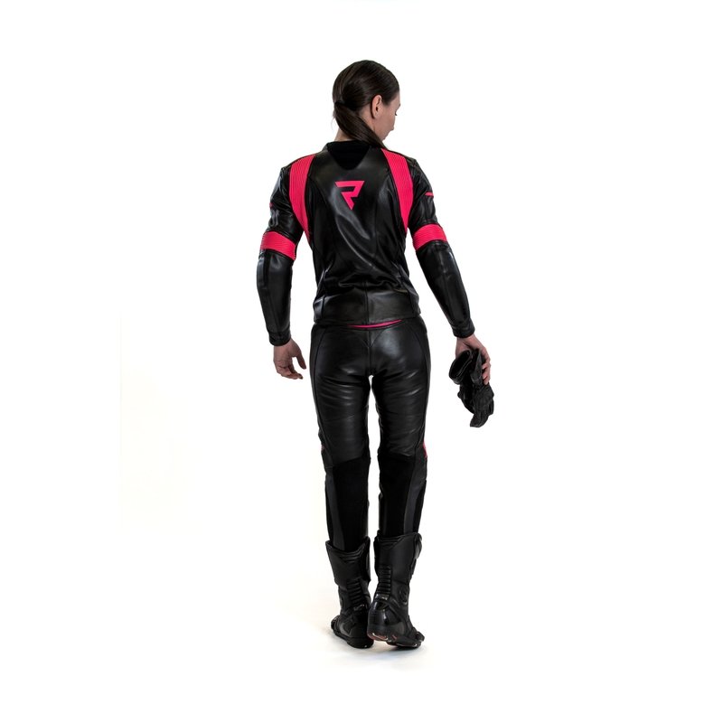 Дамски гащеризон Rebelhorn Rebel Black and Pink Motorcycle Jumpsuit