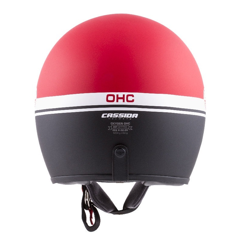 Отворена мотоциклетна каска Cassida Oxygen Jawa OHC червено-черно-бяла