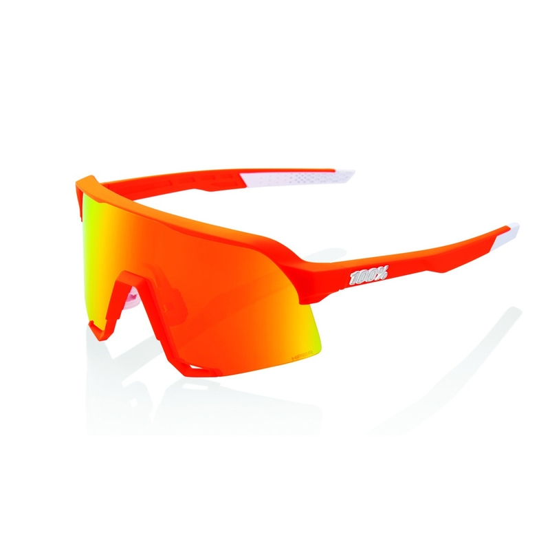 Слънчеви очила 100% S3 Soft Tact Neon Orange (червени лещи HIPER)