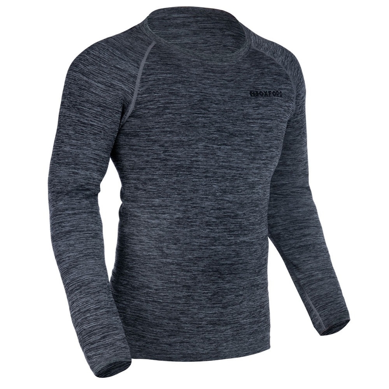 Oxford Advanced Base Layer Черно-сива термална тениска - дълъг ръкав