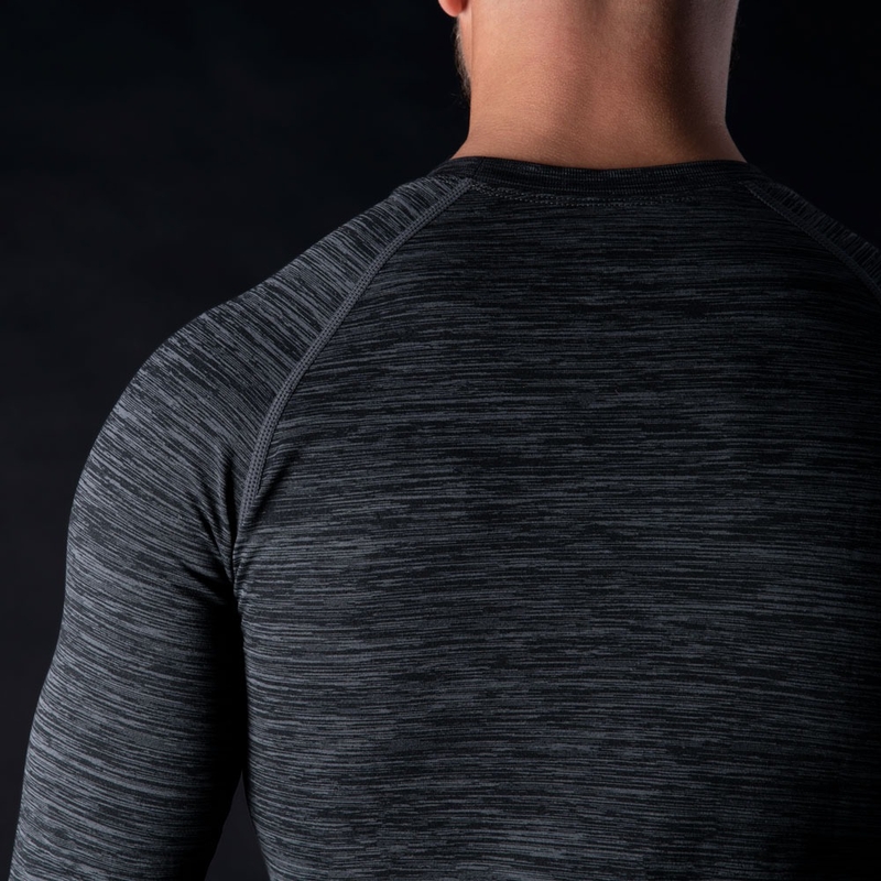 Oxford Advanced Base Layer Черно-сива термална тениска - дълъг ръкав